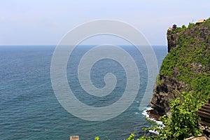 Vast ocean and Uluwatu Pura of Bali. Taken January 2022