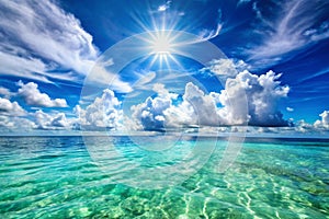 Panorama of clear sky background photo