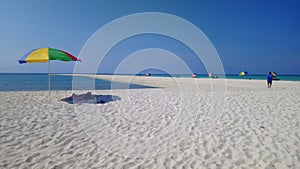 Vast powdery white sand.