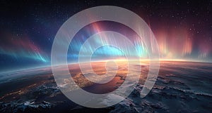 Aurora Borealis Over Earth