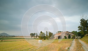 Vast wheat fields and farms in the plains of Vic photo