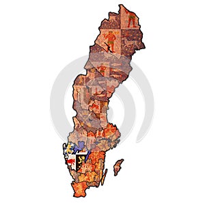 Vastra Gotaland on map of swedish counties photo