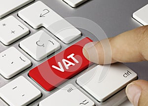 VAT - Inscription on Red Keyboard Key