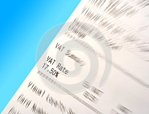 VAT receipt with blur photo