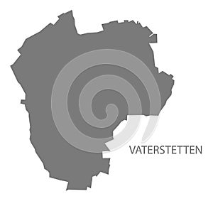 Vaterstetten German city map grey illustration silhouette shape