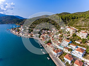 Vathy Ithaca Greece birds aerial view Ithaka or Ithaki