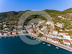 Vathy Ithaca Greece birds aerial view Ithaka or Ithaki