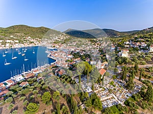 Vathy Ithaca Greece birds aerial view Ithaka or Ithaki