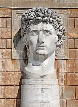 VATICAN - APRIL 18: Statue of Gaius Julius Caesar Augustus at VaticanMuseums at April 18, 2015. He was the first ruler of the Rome