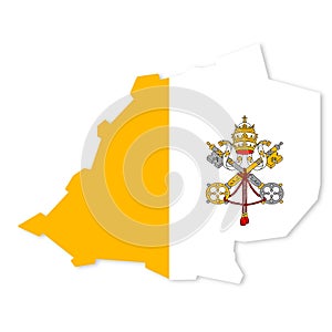 Vatican City flag map with clipping path