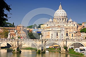 Vatican City from Ponte Umberto I in Rome, Italy