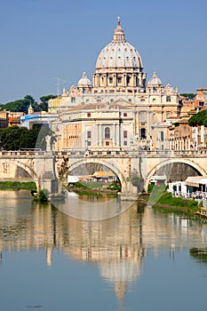 Vatican City from Ponte Umberto I in Rome, Italy