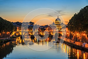 Vatican City, Rome, Italy, Beautiful Vibrant Night image