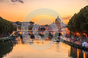 Vatican City, Rome, Italy, Beautiful Vibrant Night image