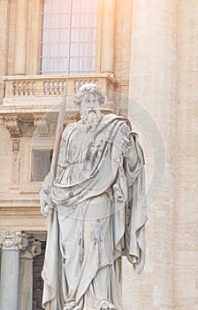 Vatican City, Rome, Italy - February 23, 2019: Statue of the apostle Saint Peter