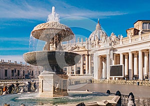 Vatican City, Rome, Saint Peters Basilica in St. Peter`s Square