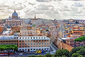 Vatican City and St Peter`s Cathedral view, Rome, Italy