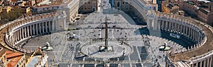 VATICAN CITY, VATICAN, Italy - March 2019: Fragments of the Papal Basilica of St. Peter San Pietro Piazza in the Vatican and