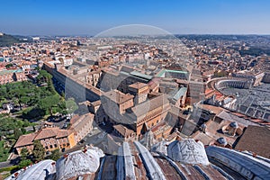 VATICAN CITY, VATICAN, Italy - March 2019: Fragments of the Papal Basilica of St. Peter San Pietro Piazza in the Vatican and