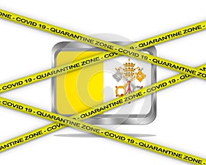 Vatican flag illustration. Coronavirus danger area, quarantined country