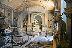 Ancient Greek and Roman statues on display of the Museums of Vatican