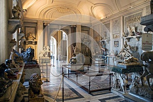 Ancient Greek and Roman statues on display of the Museums of Vatican