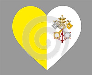 Vatican Flag National Europe Emblem Heart Icon Vector