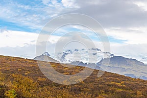 Vatnajoekull glacier in Iceland europes biggest glacier on top of volcano