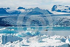 Vatnajokull glacier at Jokulsarlon, Iceland photo