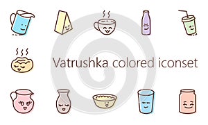 Vatrushka outline colored iconset