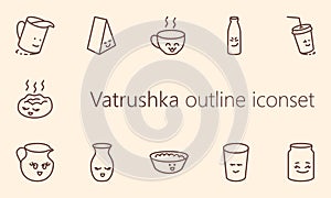 Vatrushka outline colored iconset