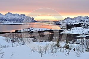 Vatterfjorden Sunrise, Lofoten, Norway