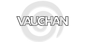 Vaughan in the Canada emblem. The design features a geometric style, vector illustration with bold typography in a modern font. photo