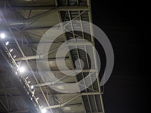 Vault of the Adjarabet Arena stadium. Metal construction. Roof of a football stadium