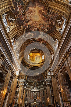 Vault from the Church of the Gesu in Rome, Italy