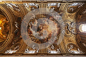 Vault from the Church of the Gesu in Rome, Italy