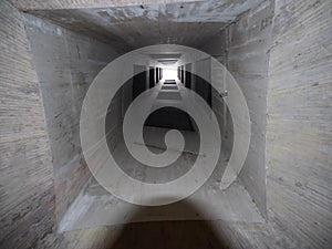 Vault of concrete entrance to castel in Bellinzona city, Switzerland