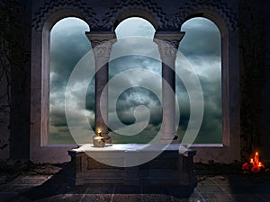 Vault with a gothic window