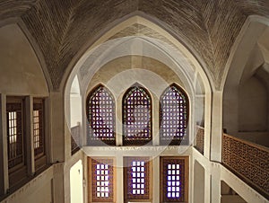 Vault space windows and terraces inside Kashan palace
