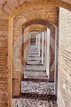 Vaulted arcades of Khaju bridge, Isfahan, Iran