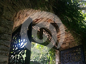 Vaulted arch at garden passage