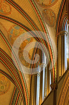 Vaulted ceiling in English cathedral
