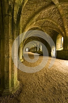 Vaulted ceilings in Fountains Abbey in North Yorks