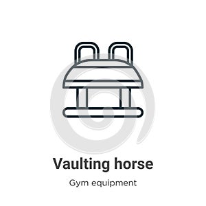 Vaulting horse outline vector icon. Thin line black vaulting horse icon, flat vector simple element illustration from editable gym