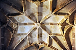 Vaults of the cloister of the Convent of Santiago in Calera de Leon,  Badajoz province, Spain photo