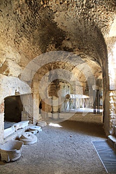 Vaults of Roman amphitheatre in Lecce, Italy