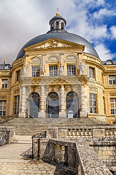 Vaux-le-Vicomte, France. The central part of the facade of the main building of of the estate photo