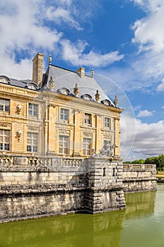 Vaux-le-Vicomte, France. Detail of the facade of the main building photo