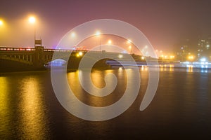 Vauxhall bridge at night London  England