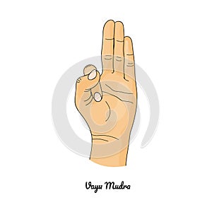 Vayu Mudra / Gesture of Air. Vector